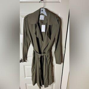 NWT Elodie long Khaki trench coat women size medium